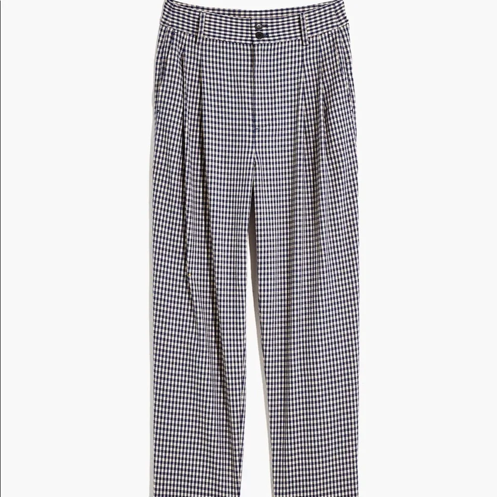 NWT Madewell Pleated Taper Wide-Leg Pants in Houndstooth - Picture 6 of 7